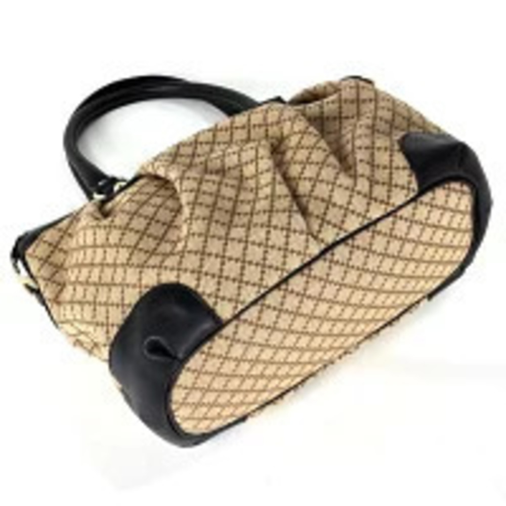Gucci Shoulder Bag Brown Black Diamante 2way Sukey Canvas